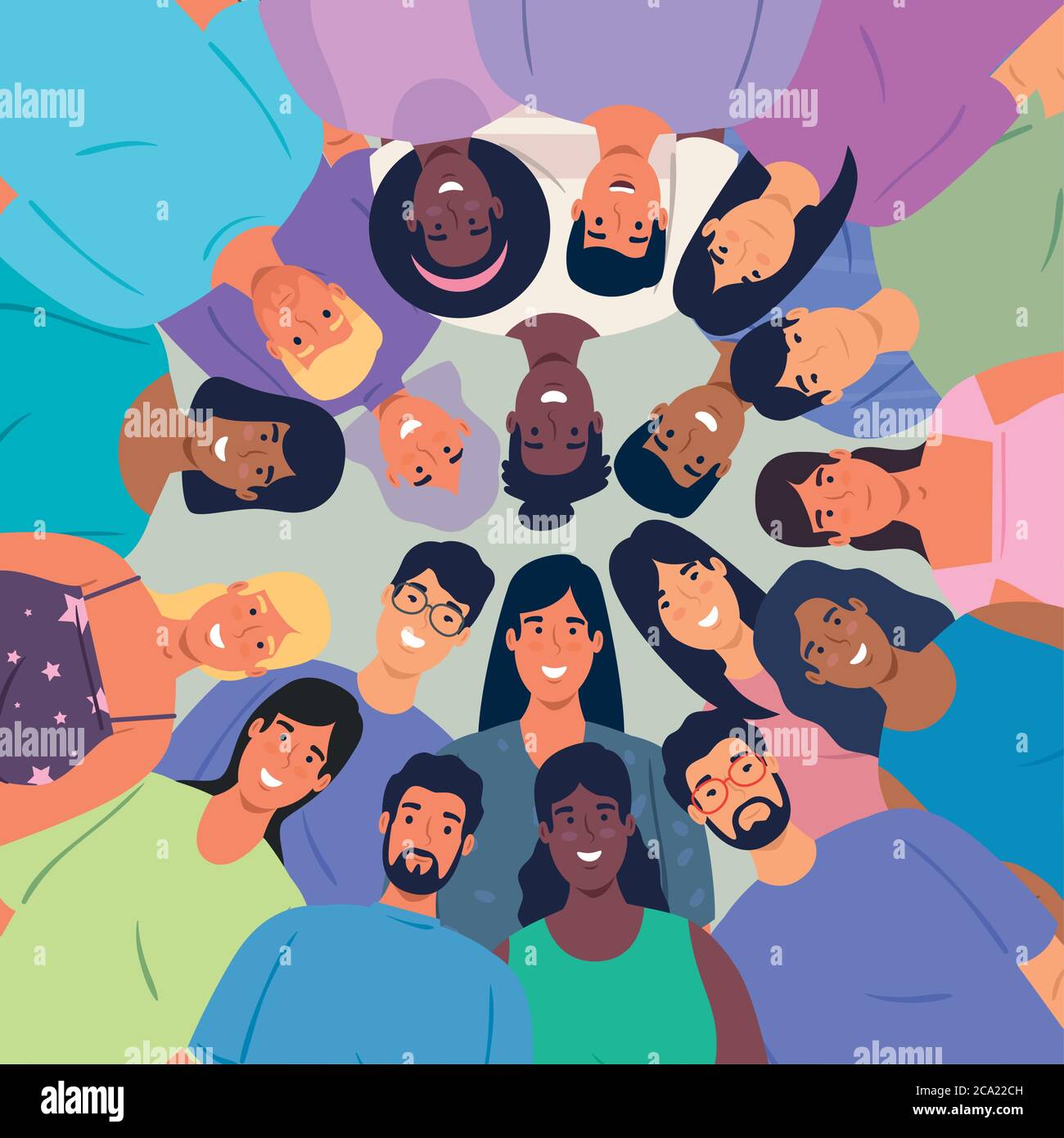 multiethnic big group of people together, diversity and ...