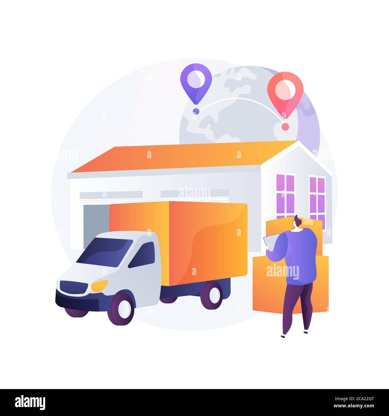 Transit warehouse abstract concept vector illustration Stock Vector