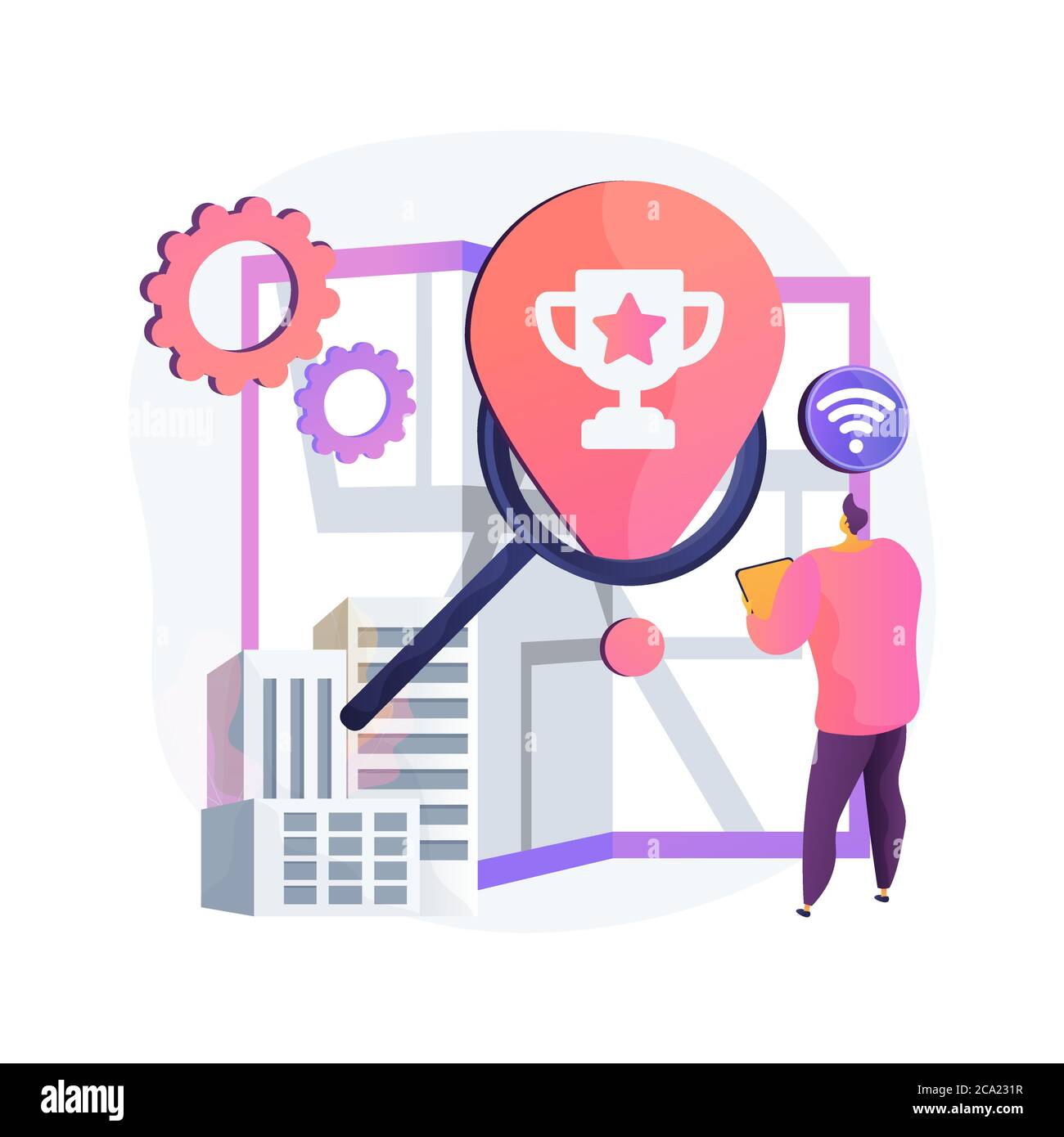 Interactive city quest abstract concept vector illustration. Stock Vector