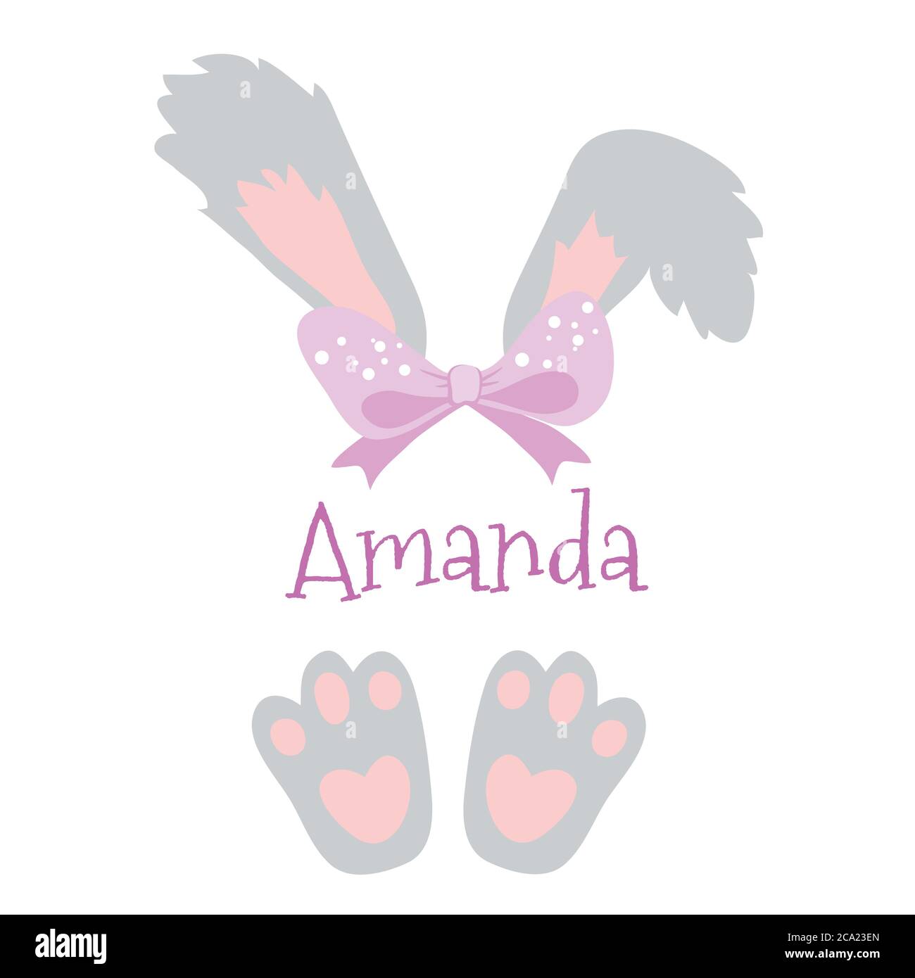 Cute Little Easter Bunny Vector Illustration Stock Vector Image & Art ...