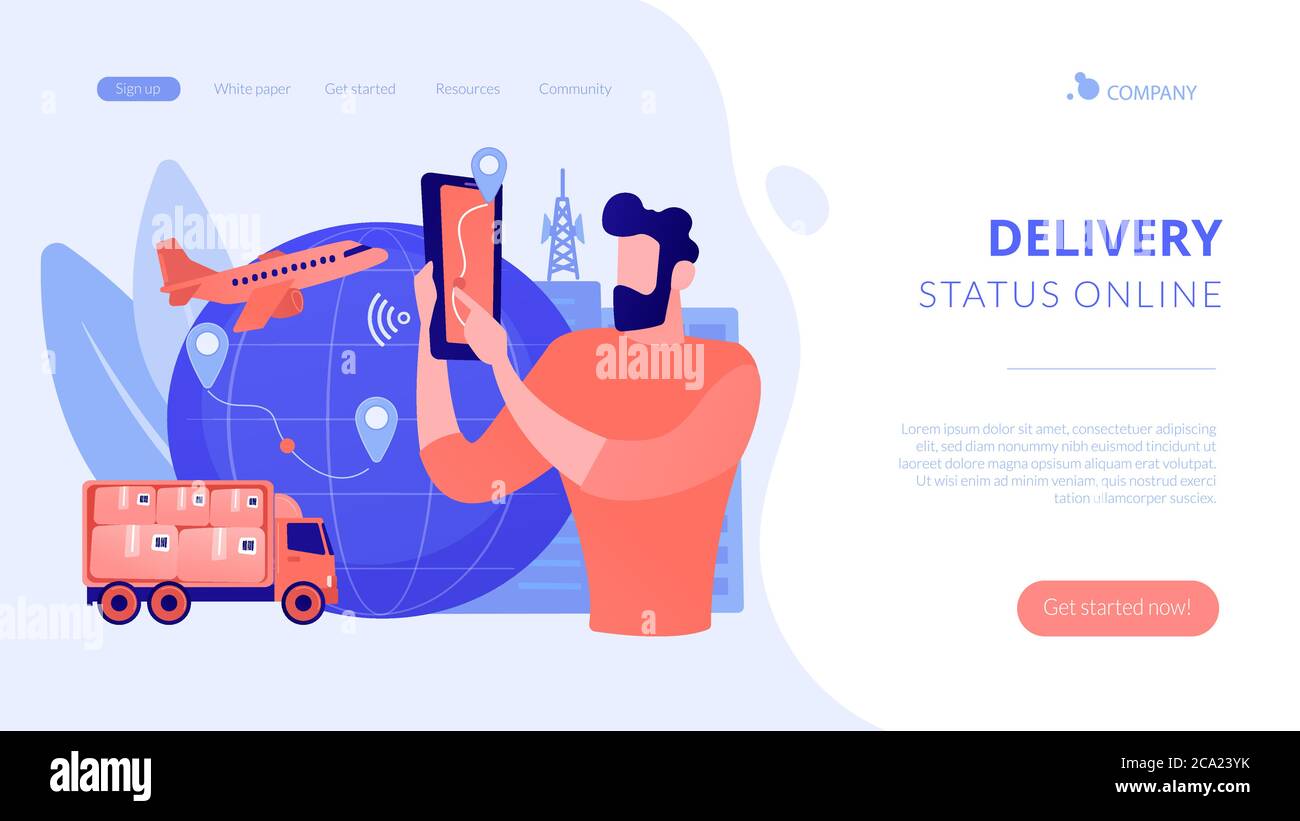 Smart delivery tracking concept landing page Stock Vector Image & Art