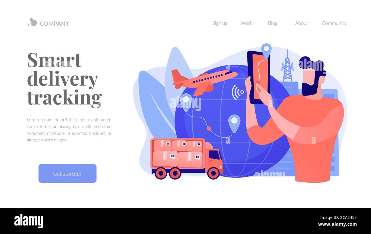 Smart delivery tracking concept landing page Stock Vector Image & Art