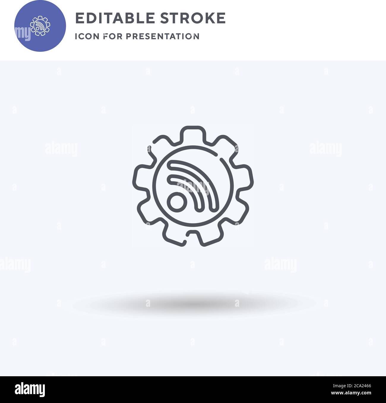 Rss icon vector, filled flat sign, solid pictogram isolated on white, logo illustration. Rss icon for presentation. Stock Vector