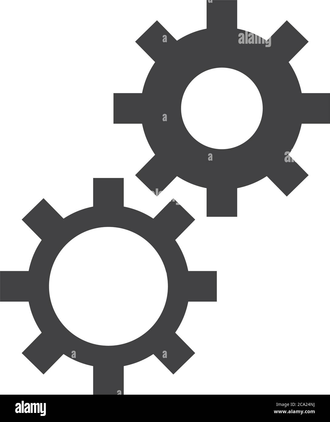 Technical service concept, gear wheels icon over white background ...