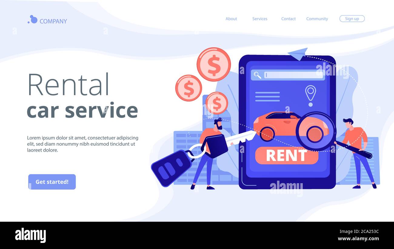 Rental car service concept landing page Stock Vector Image & Art Alamy