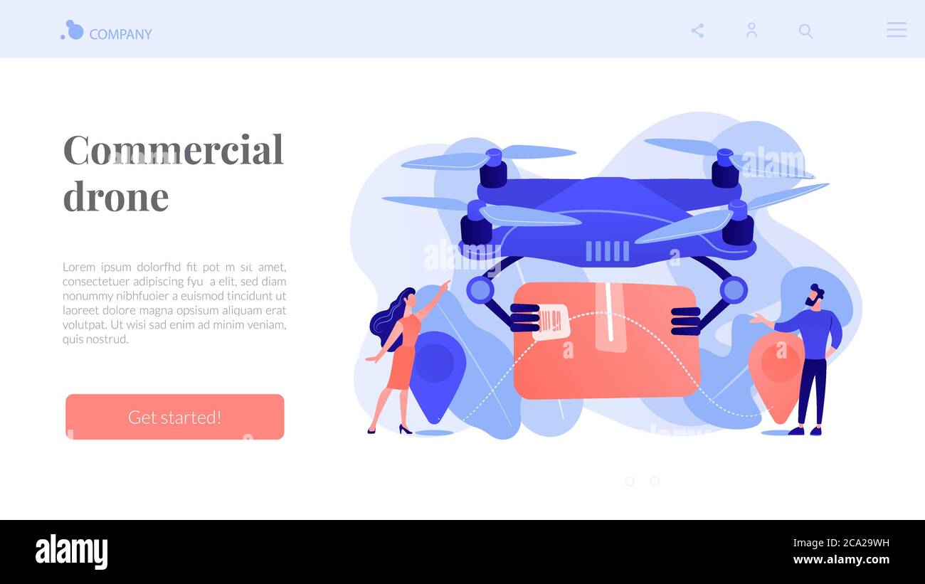Delivery drone illustration Stock Vector Images - Alamy