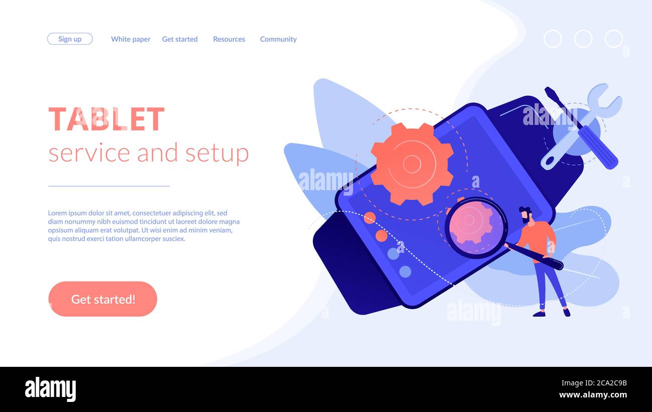 Mobile device repair concept landing page Stock Vector Image & Art - Alamy