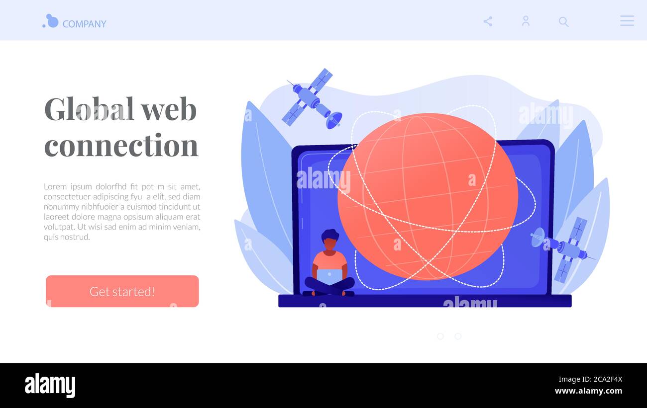 Global web connection concept landing page Stock Vector Image & Art - Alamy