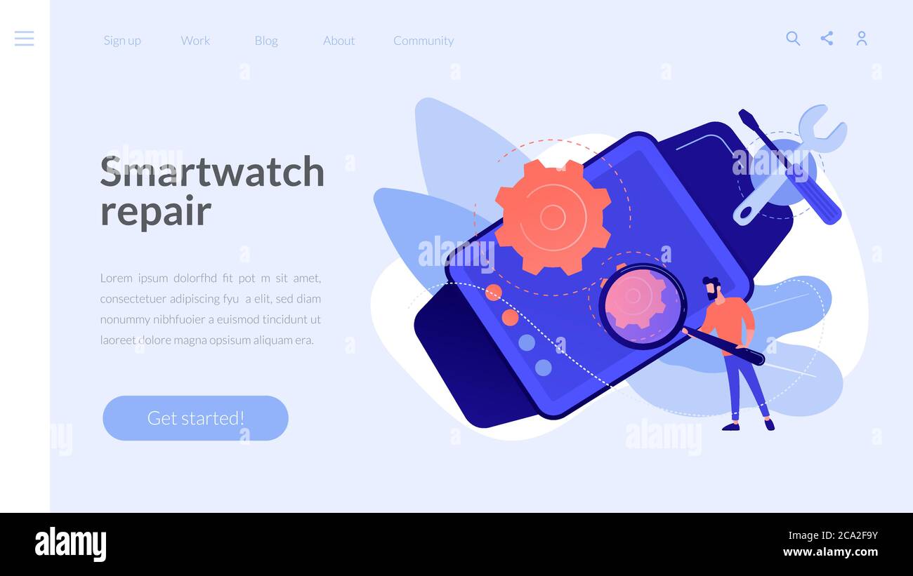 Mobile device repair concept landing page Stock Vector Image & Art - Alamy