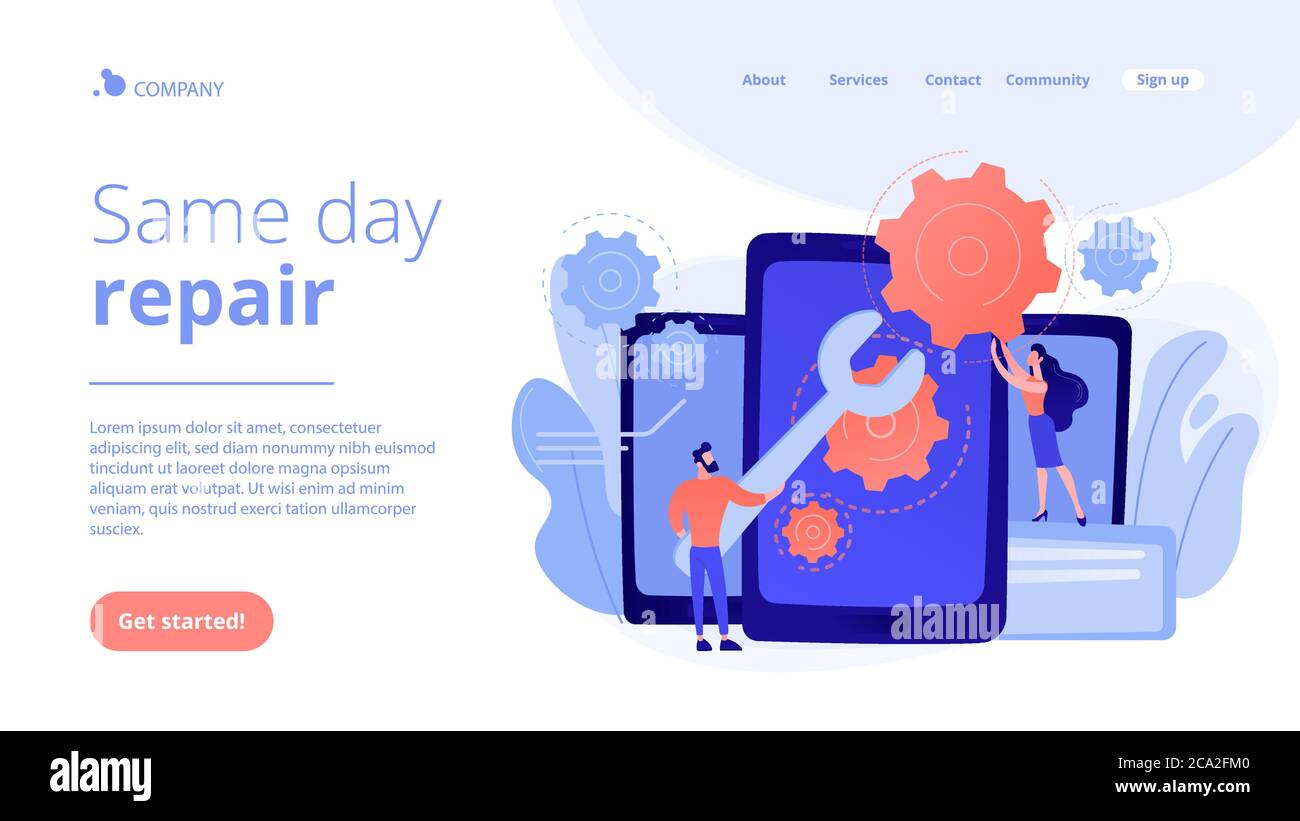 Smartphone repair concept landing page Stock Vector Image & Art - Alamy