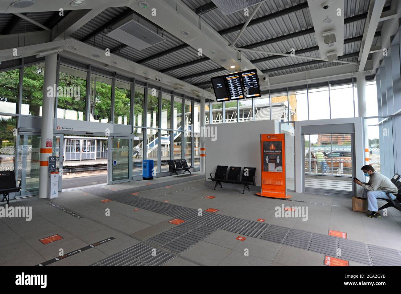 A view of the interior of the new railway station building at Kidderminster, Worcestershire. Opened on 7th June 2020 Stock Photo