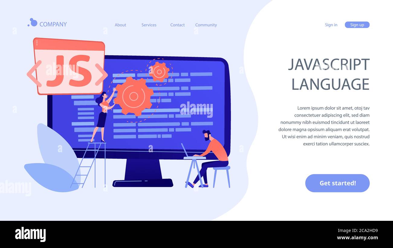 JavaScript concept landing page Stock Vector Image & Art - Alamy
