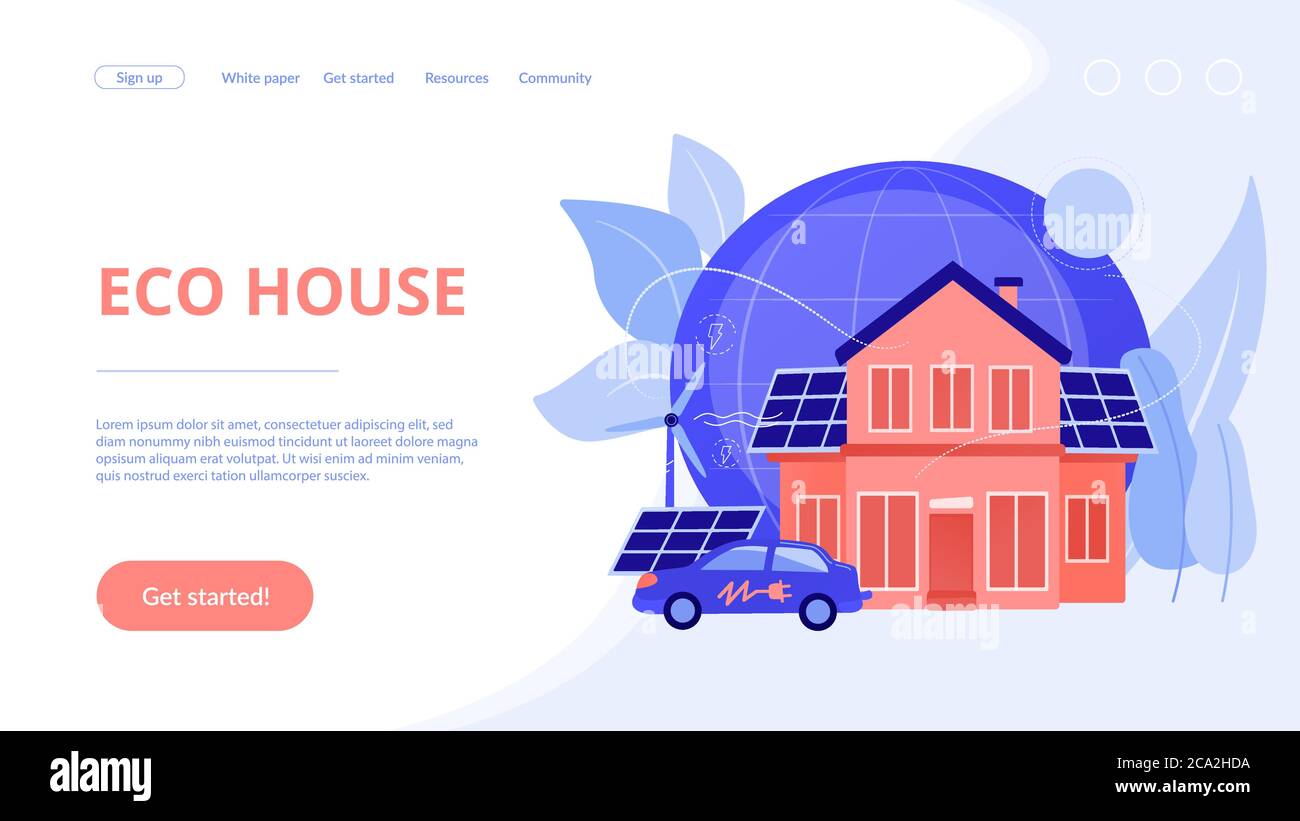 Eco house concept landing page Stock Vector Image & Art - Alamy