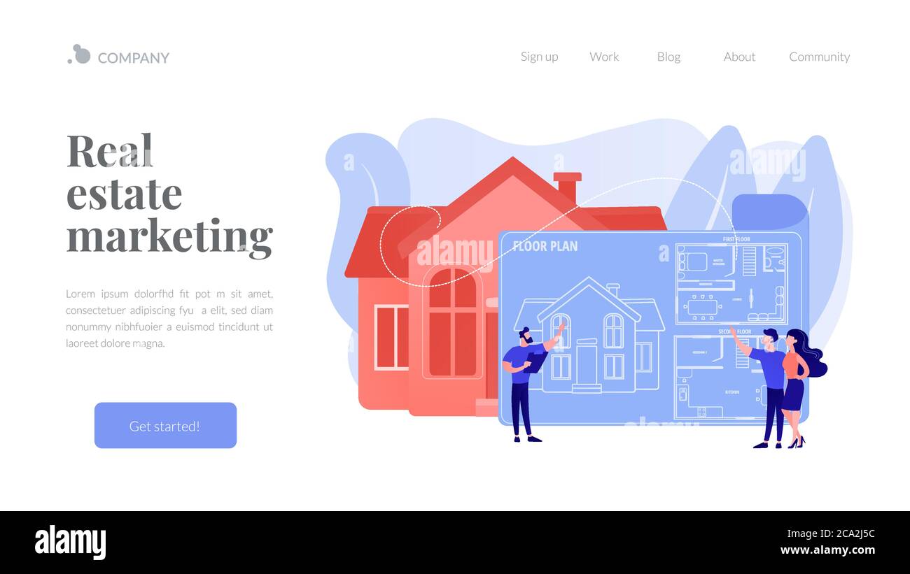 Real estate floor plan concept landing page Stock Vector Image & Art ...