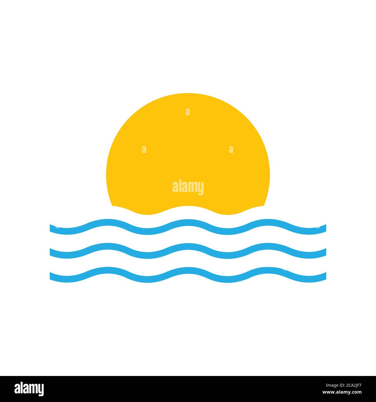 sunset sea sun vector icon Stock Vector
