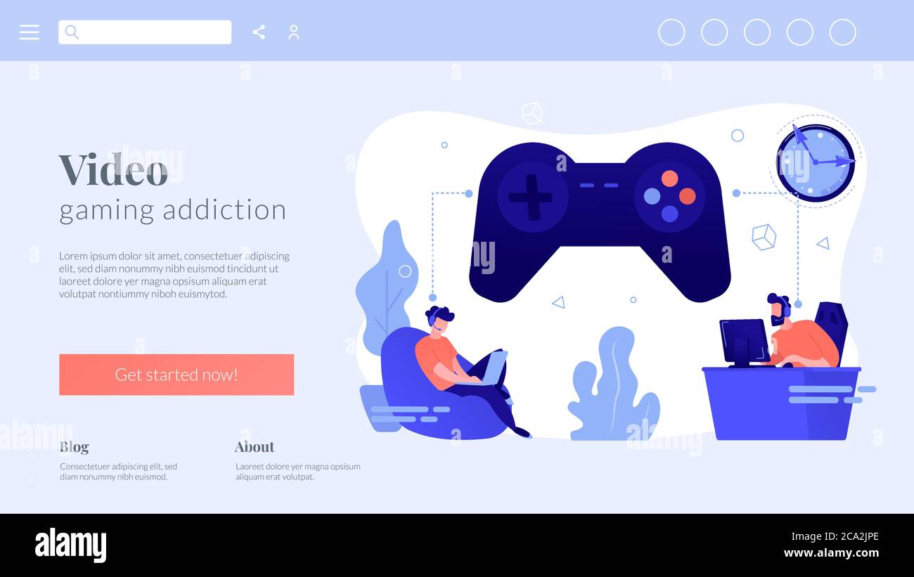 Gaming disorder concept landing page Stock Vector Image & Art - Alamy