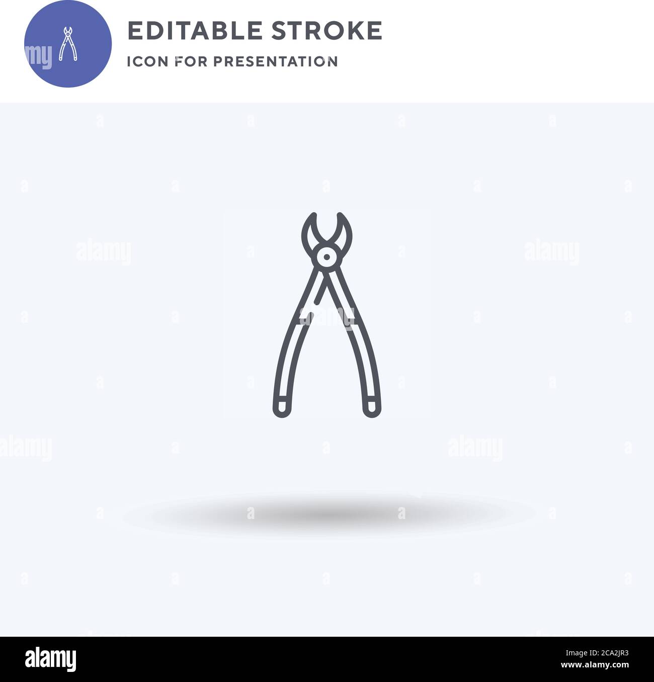 Tooth Pliers icon vector, filled flat sign, solid pictogram isolated on ...