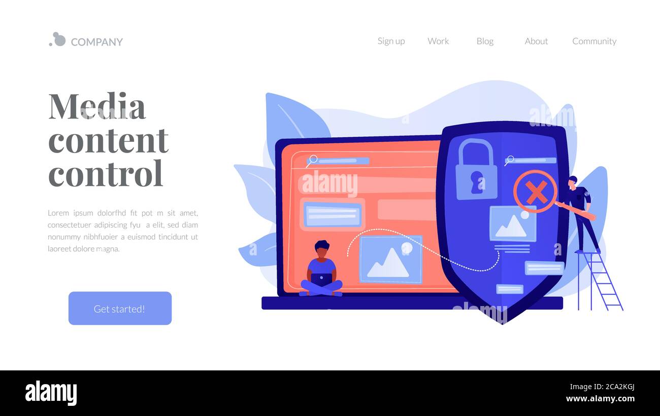 Media content control concept landing page Stock Vector Image & Art - Alamy