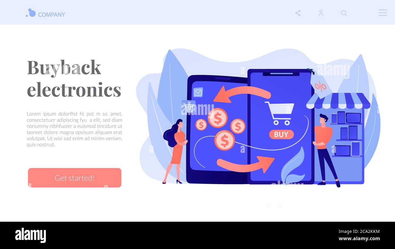 Mobile device tradein concept landing page Stock Vector Image & Art
