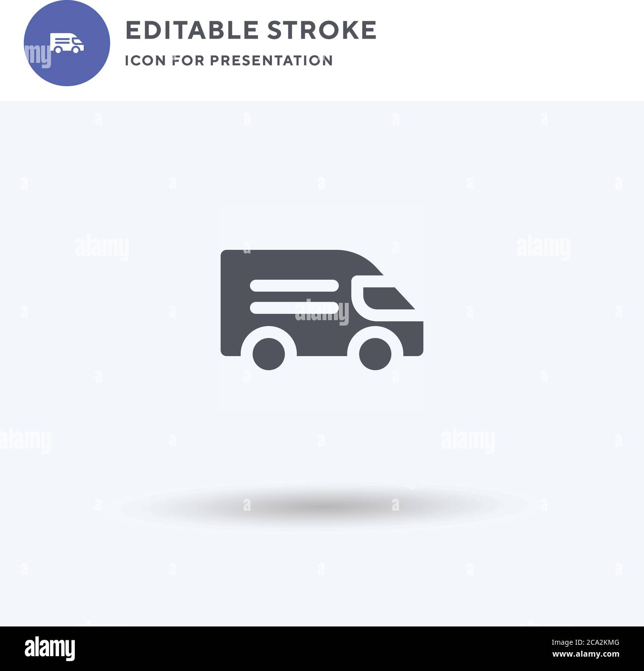 Van icon vector, filled flat sign, solid pictogram isolated on white ...