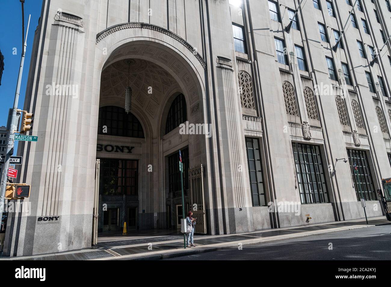 New York, United States. 03rd Aug, 2020. View of Sony Music New York Headquarters on Madison
