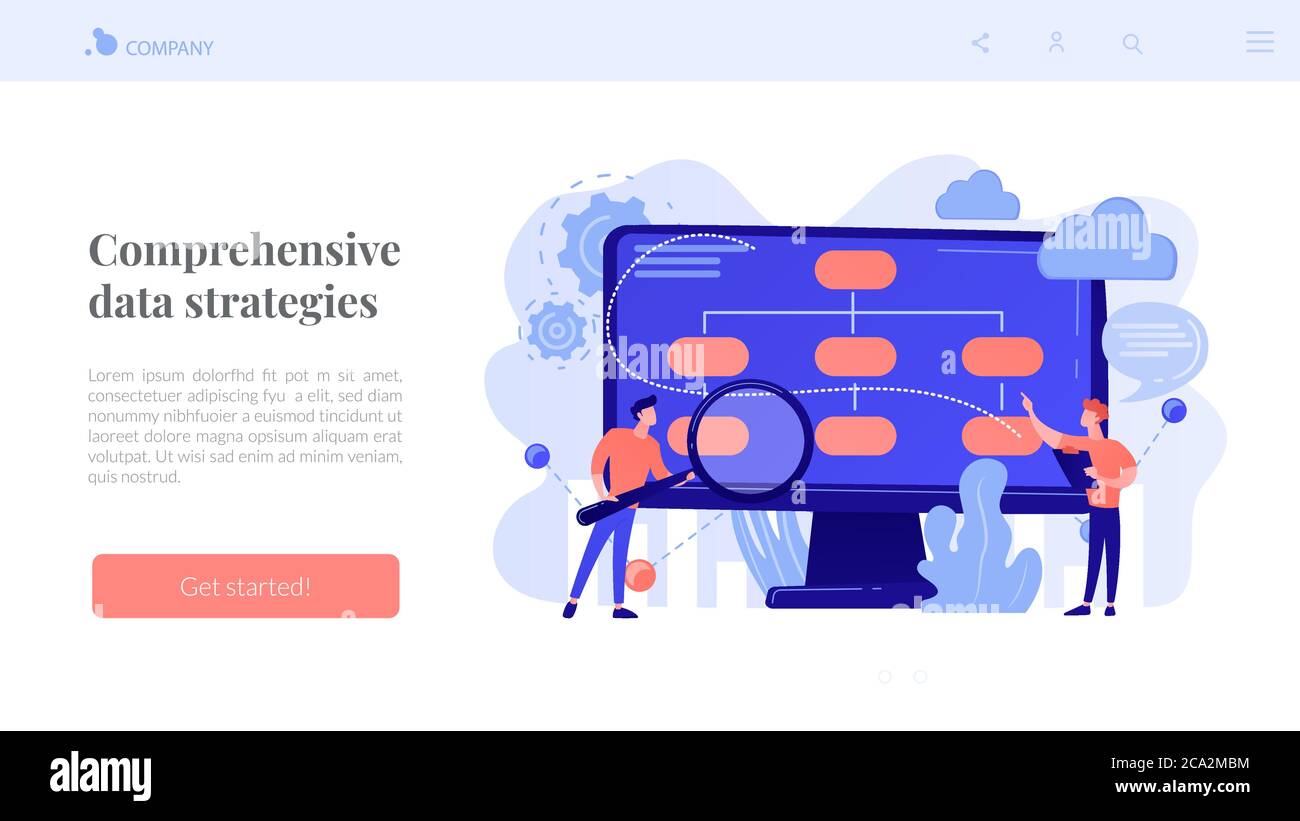 Data driven business model concept landing page Stock Vector Image ...