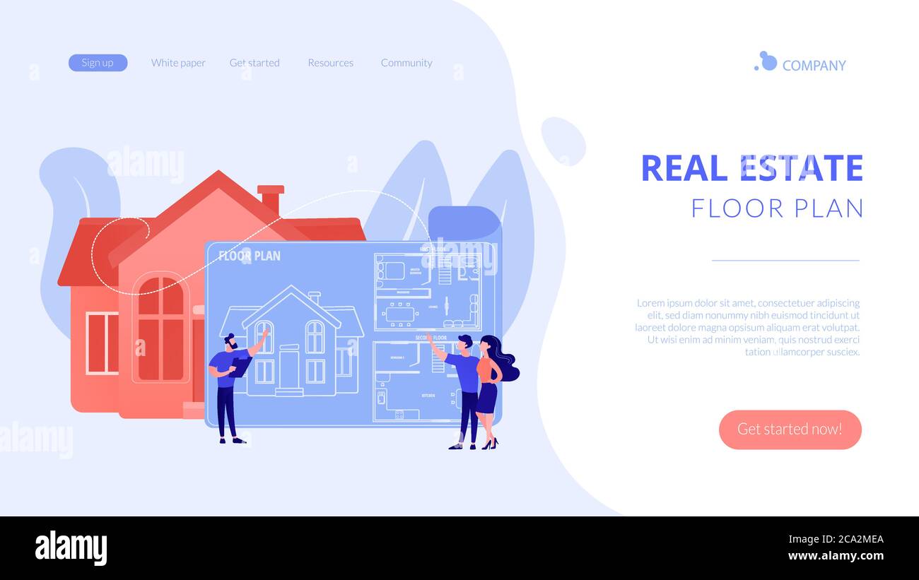 Real estate floor plan concept landing page Stock Vector Image & Art ...