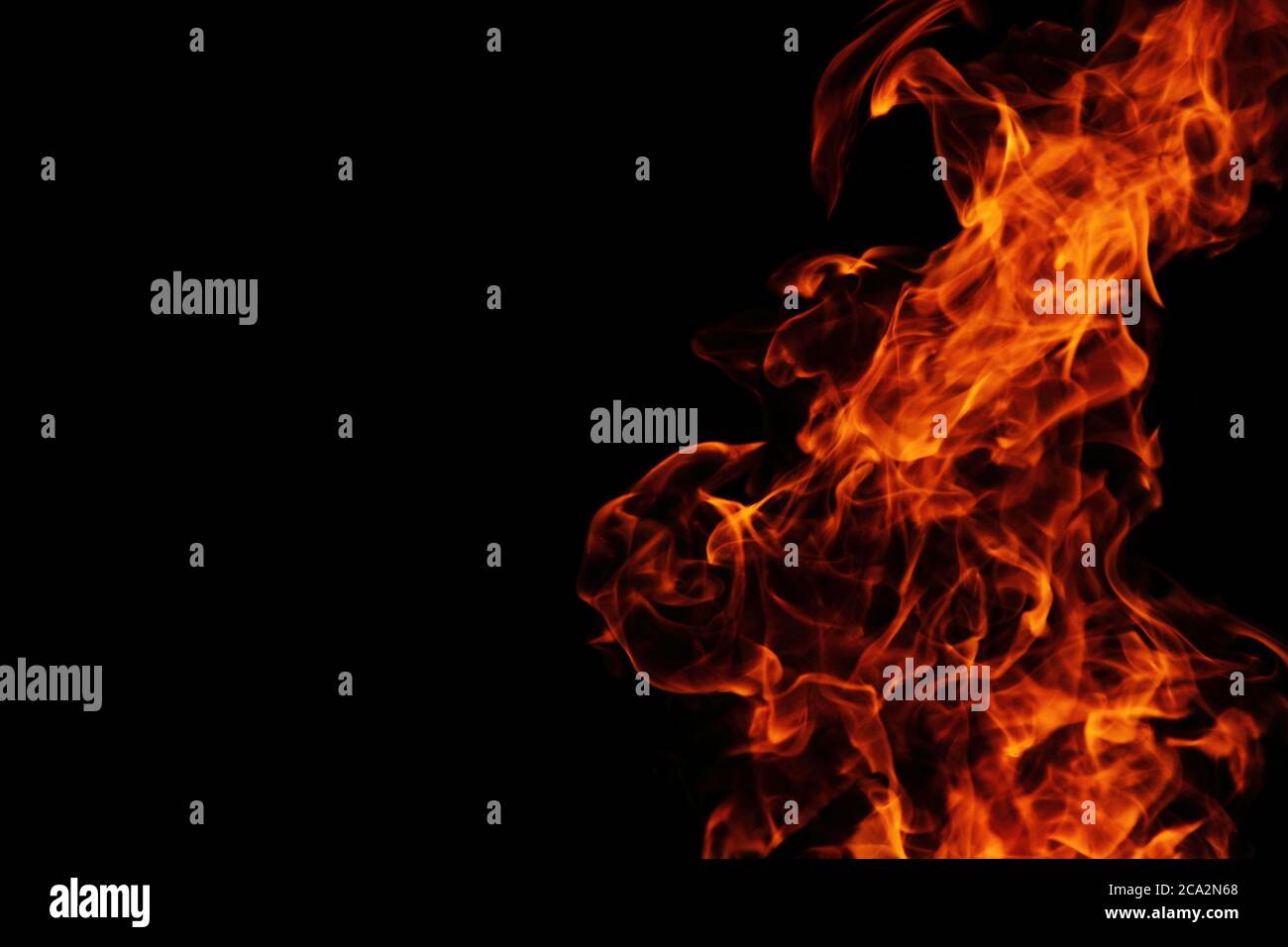 fire background in the night (on the black background Stock Photo - Alamy
