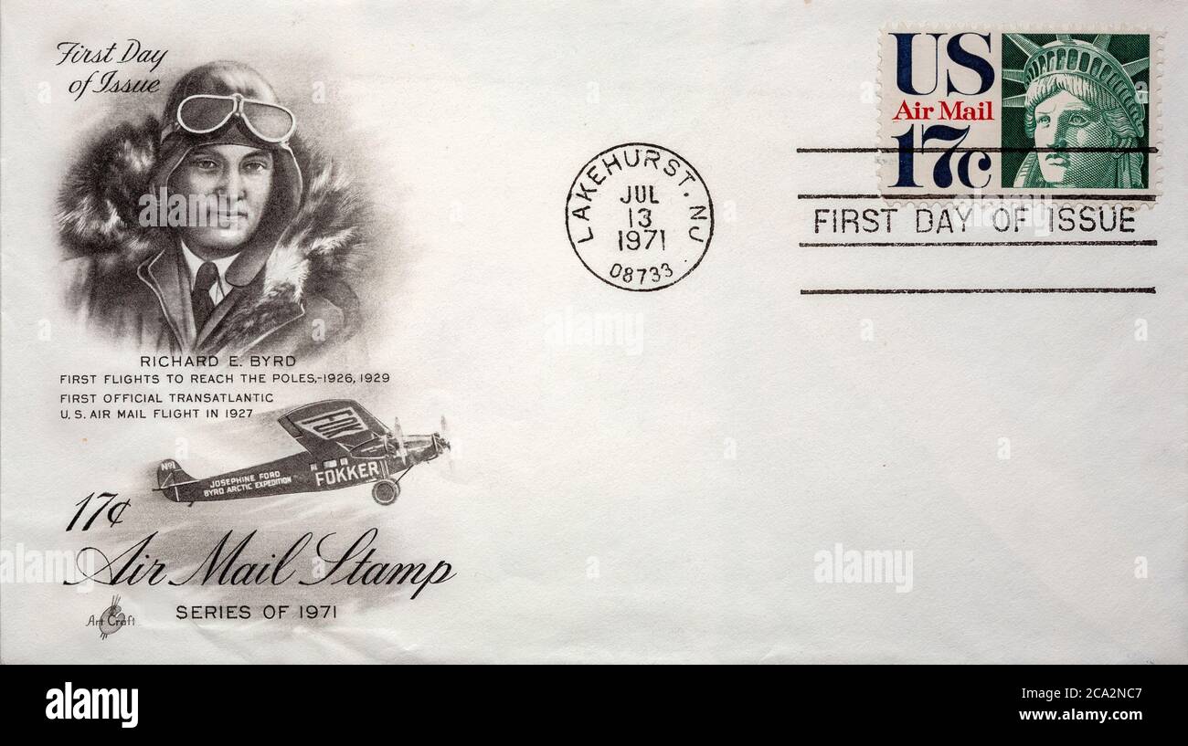 US 1971 First day of issue letter cover Stock Photo