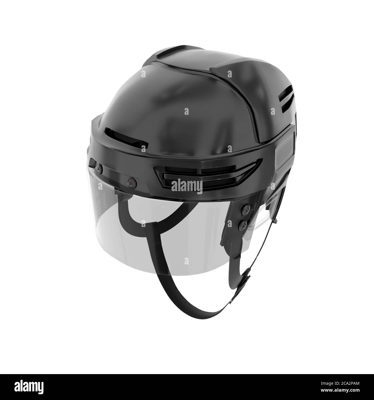 Classic Ice Hockey Helmet with Glass Visor Stock Photo