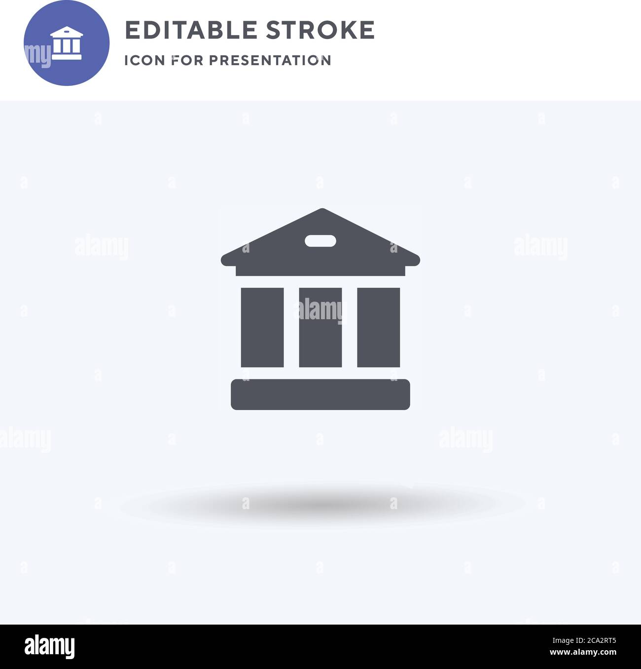 Bank icon vector, filled flat sign, solid pictogram isolated on white ...