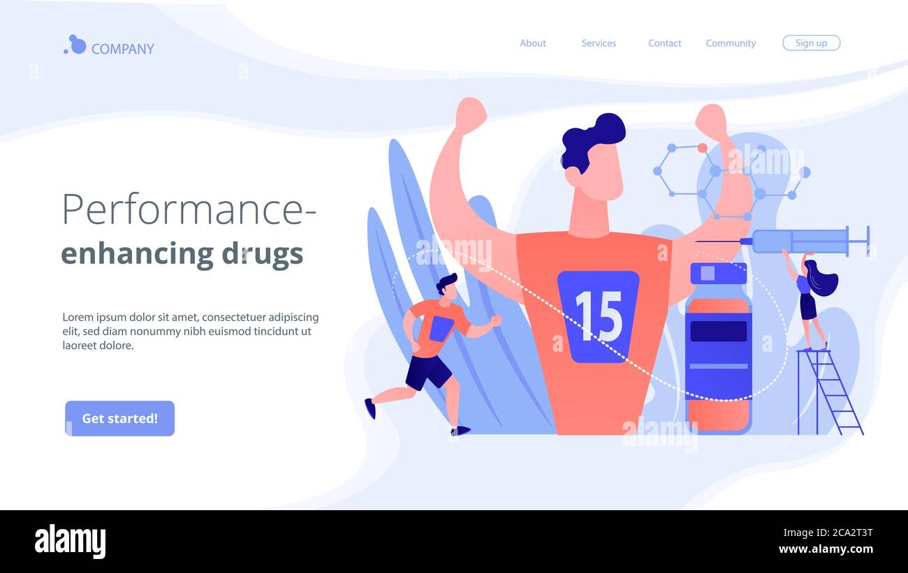 Doping test concept landing page. Stock Vector