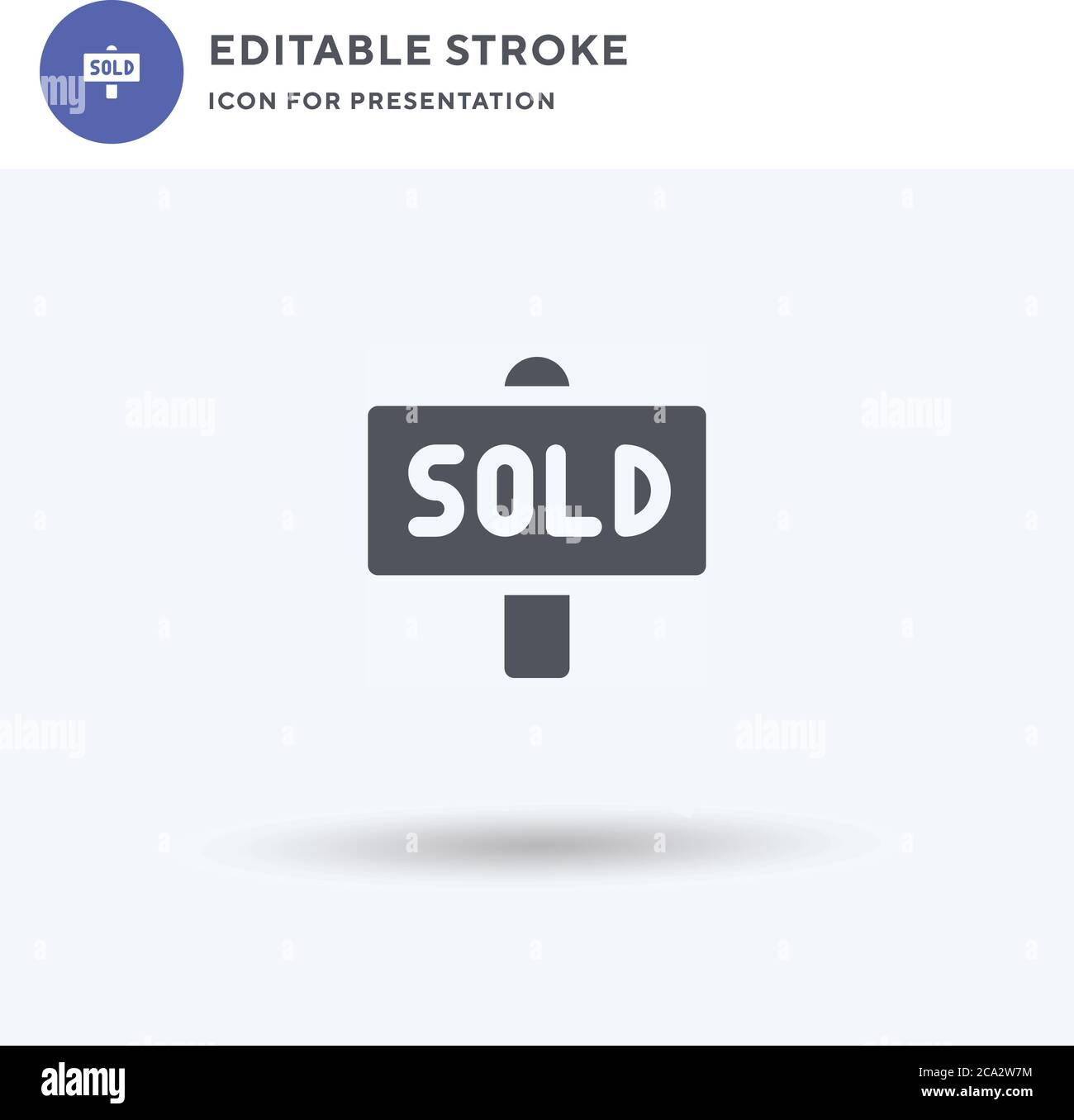 Sold icon vector, filled flat sign, solid pictogram isolated on white ...