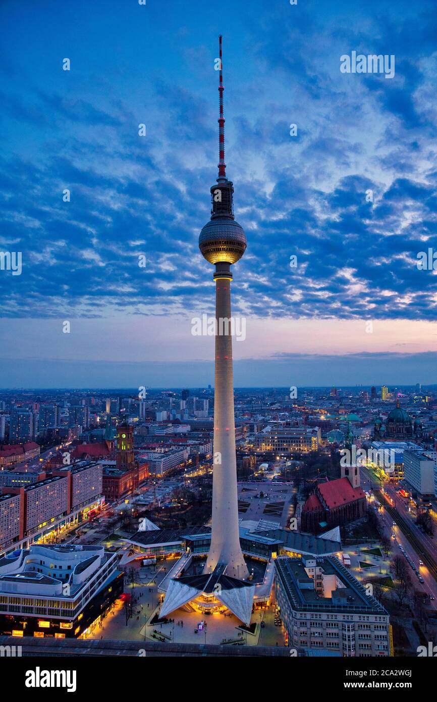 Television tower, Alexanderplatz, Berlin, Germany. Stock Photo