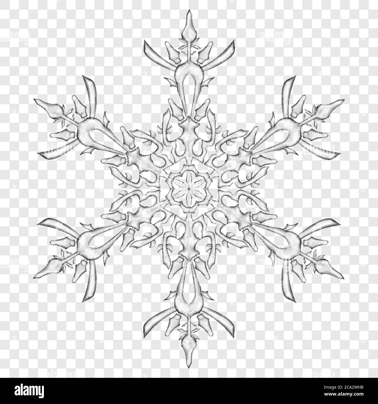 xpBig translucent Christmas snowflake in gray colors on transparent ...
