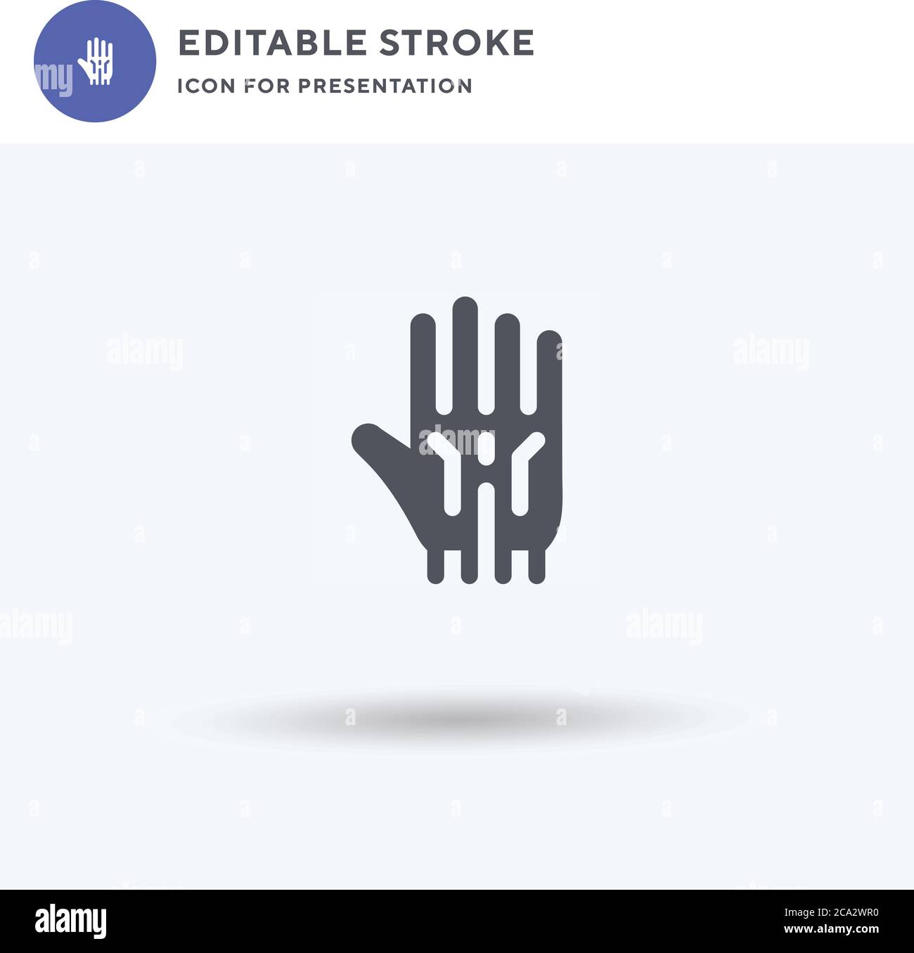 Hand icon vector, filled flat sign, solid pictogram isolated on white ...