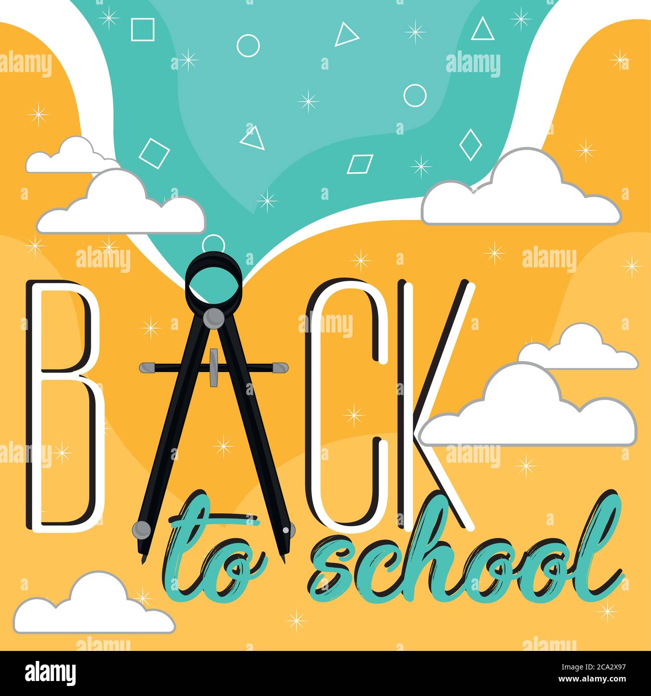 Back to school poster. Compass icon - Vector Stock Vector Image & Art ...