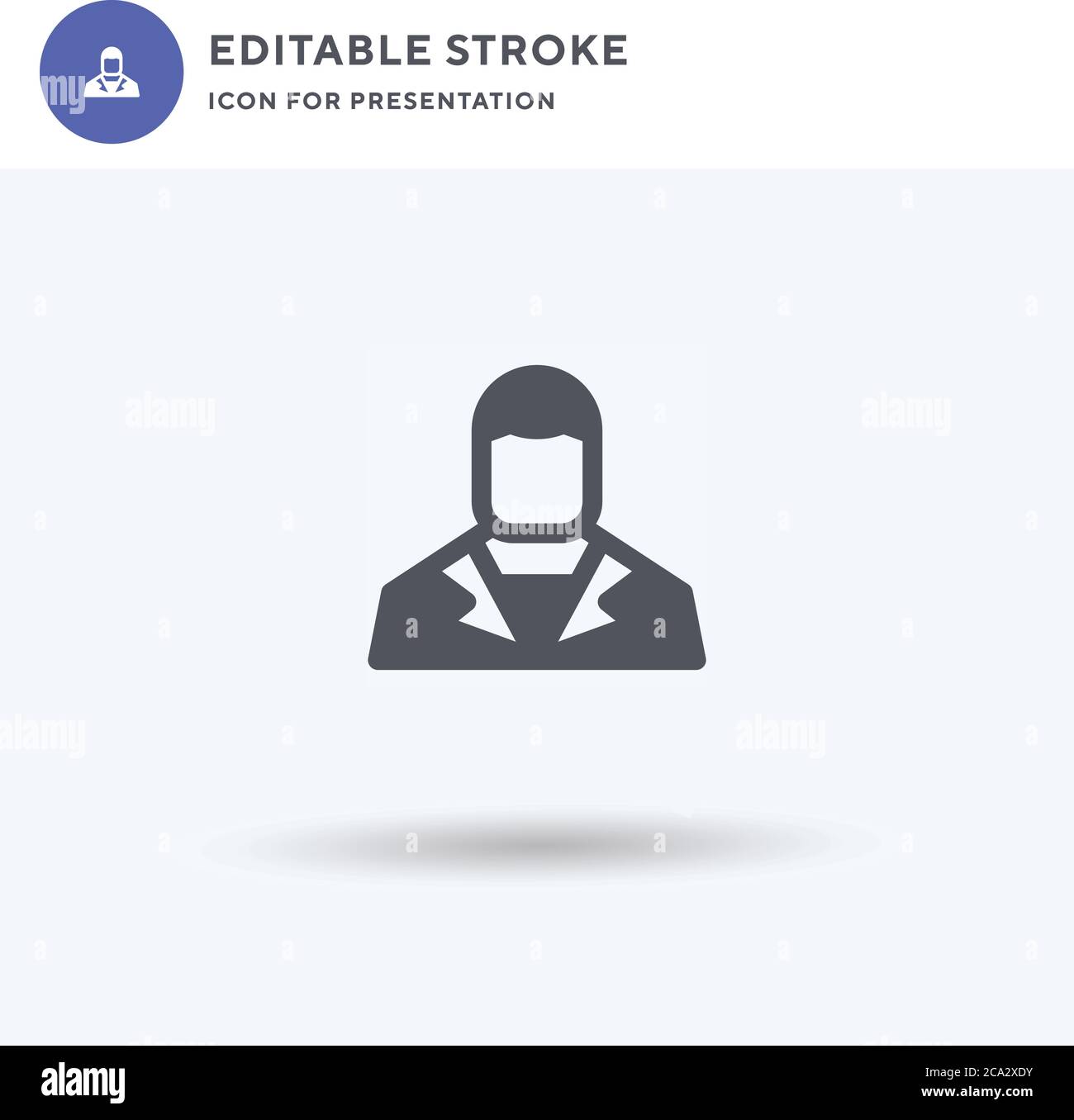 Engineer icon vector, filled flat sign, solid pictogram isolated on white, logo illustration. Engineer icon for presentation. Stock Vector