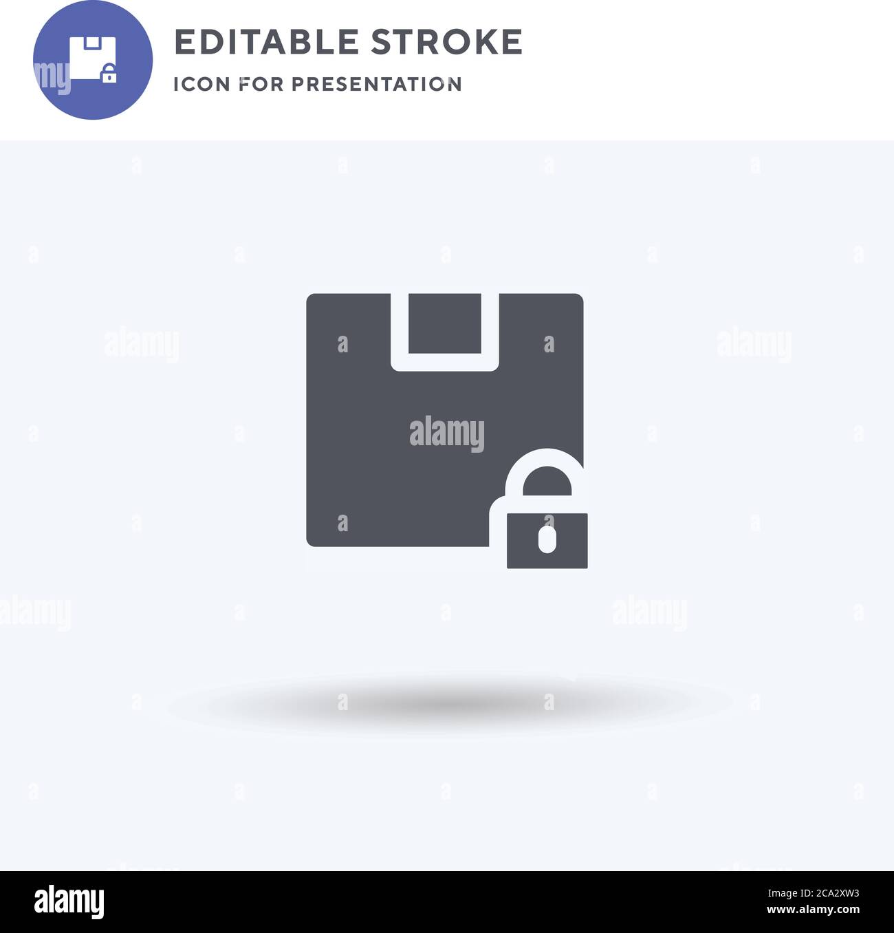 Box icon vector, filled flat sign, solid pictogram isolated on white ...