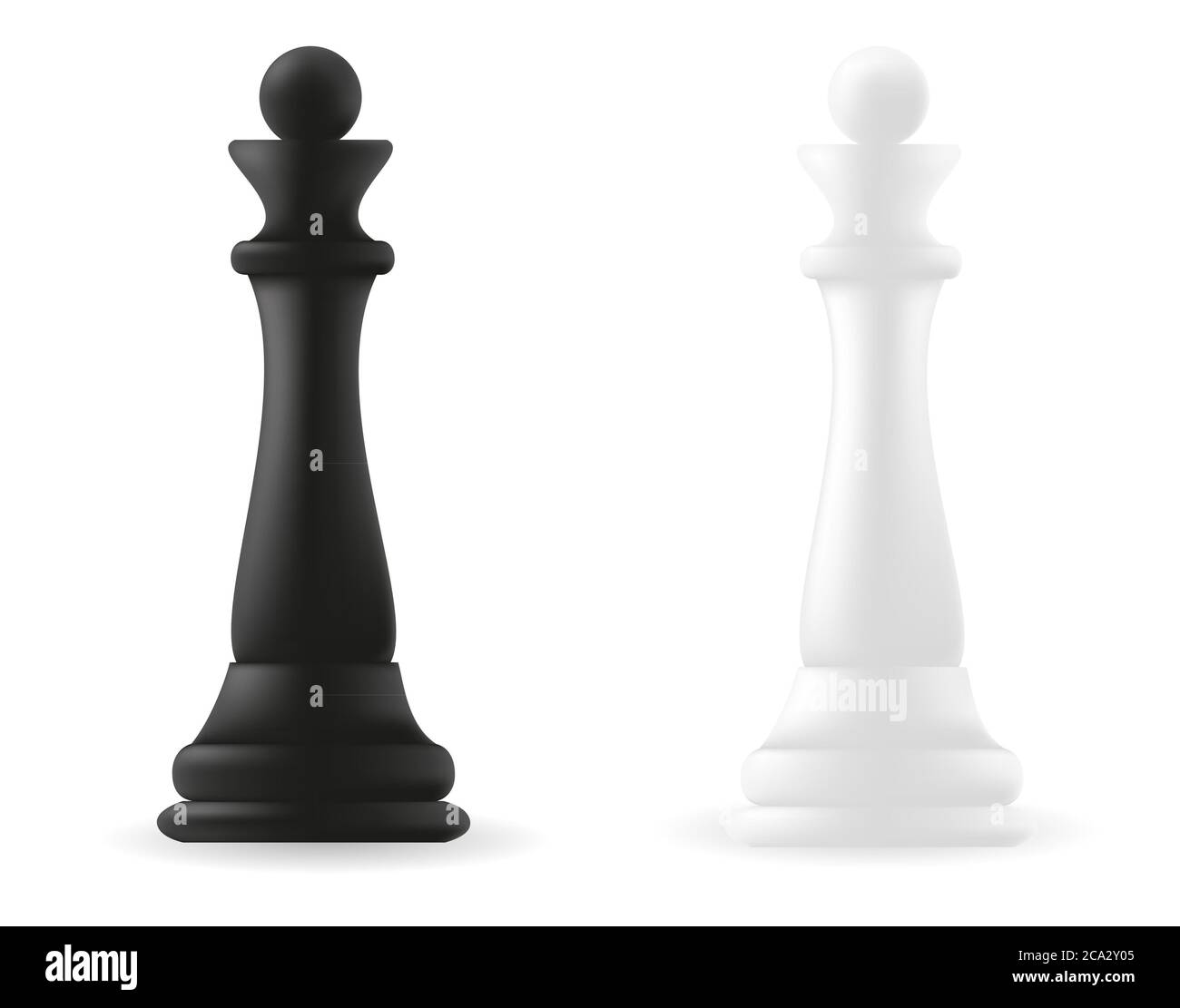 Chess King Piece And Queen Over A White Background Stock Photo, Picture and  Royalty Free Image. Image 52414472.