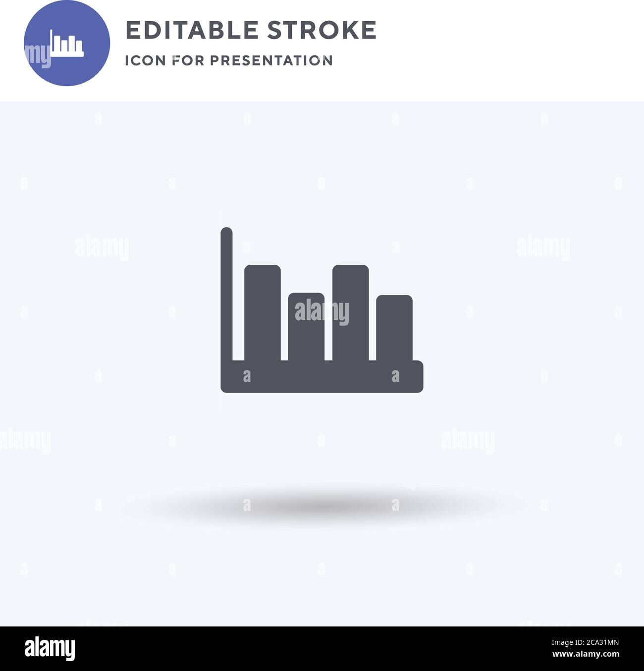 Bar Graph icon vector, filled flat sign, solid pictogram isolated on ...
