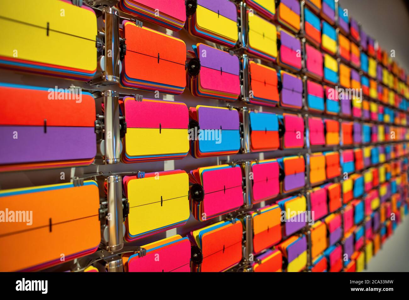 Giant multicolor board abstract texture. intersecting striped pattern. chromatic background. geometric checkered. Stock Photo