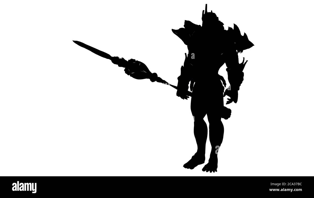 3d illustration of Neptune Silhouette. Stock Photo