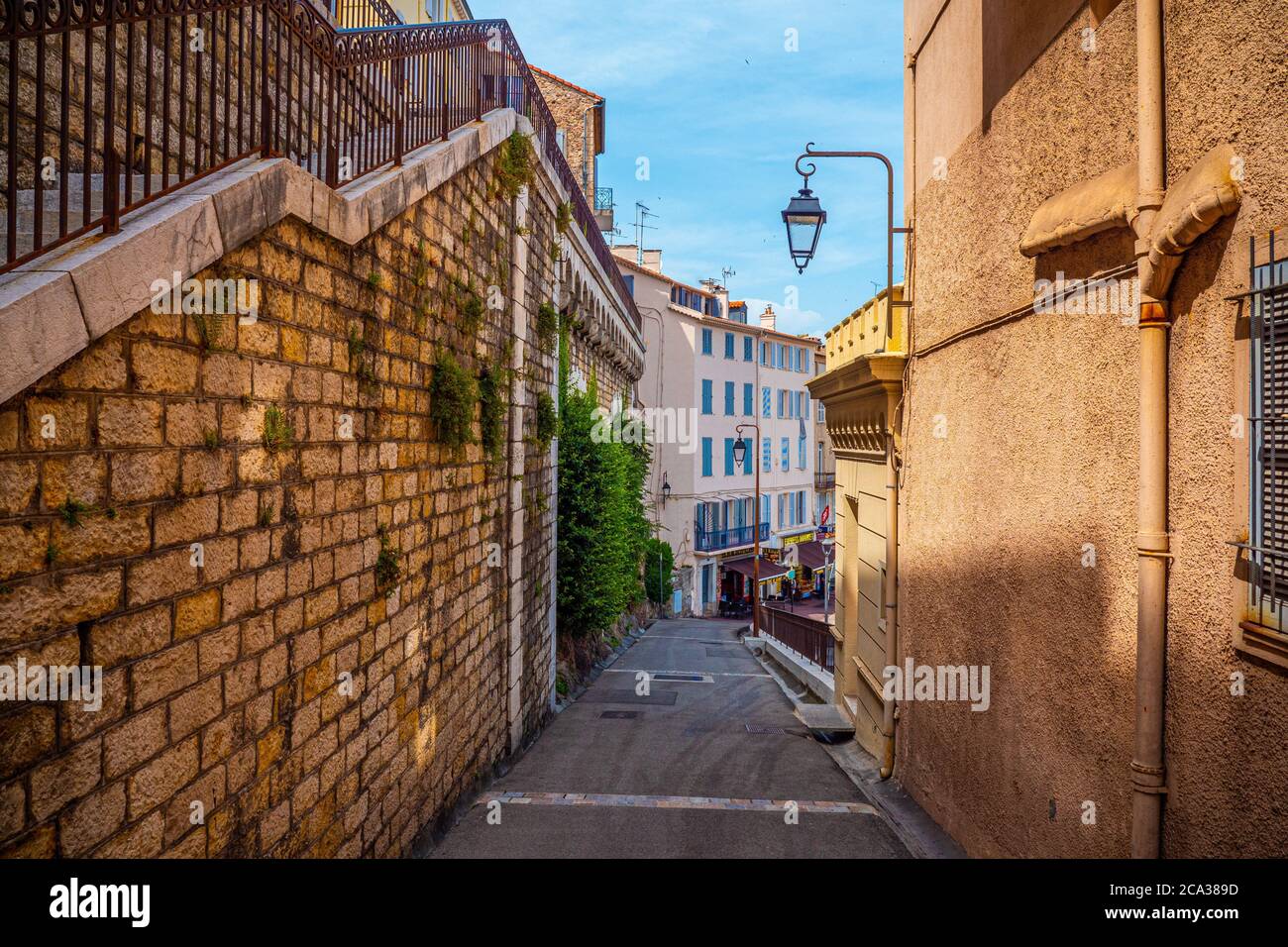 The old town district of Cannes with its small lanes - travel photography. Stock Photo