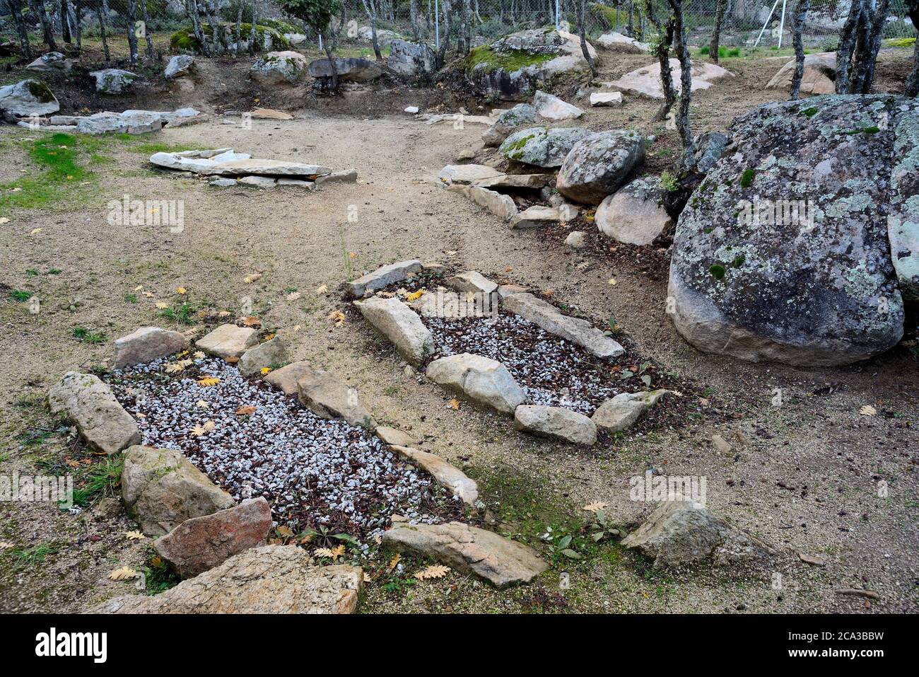Necropolis Of ""La Tumba del Moro"", La Cabrera, Madrid, Spain Stock