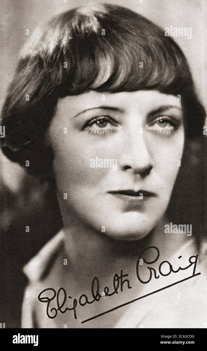 Portrait and signature of Elizabeth Josephine Craig, MBE, 1883 â. “ 1980. Scottish journalist, home economist and author on cookery. From The Way to Stock Photo
