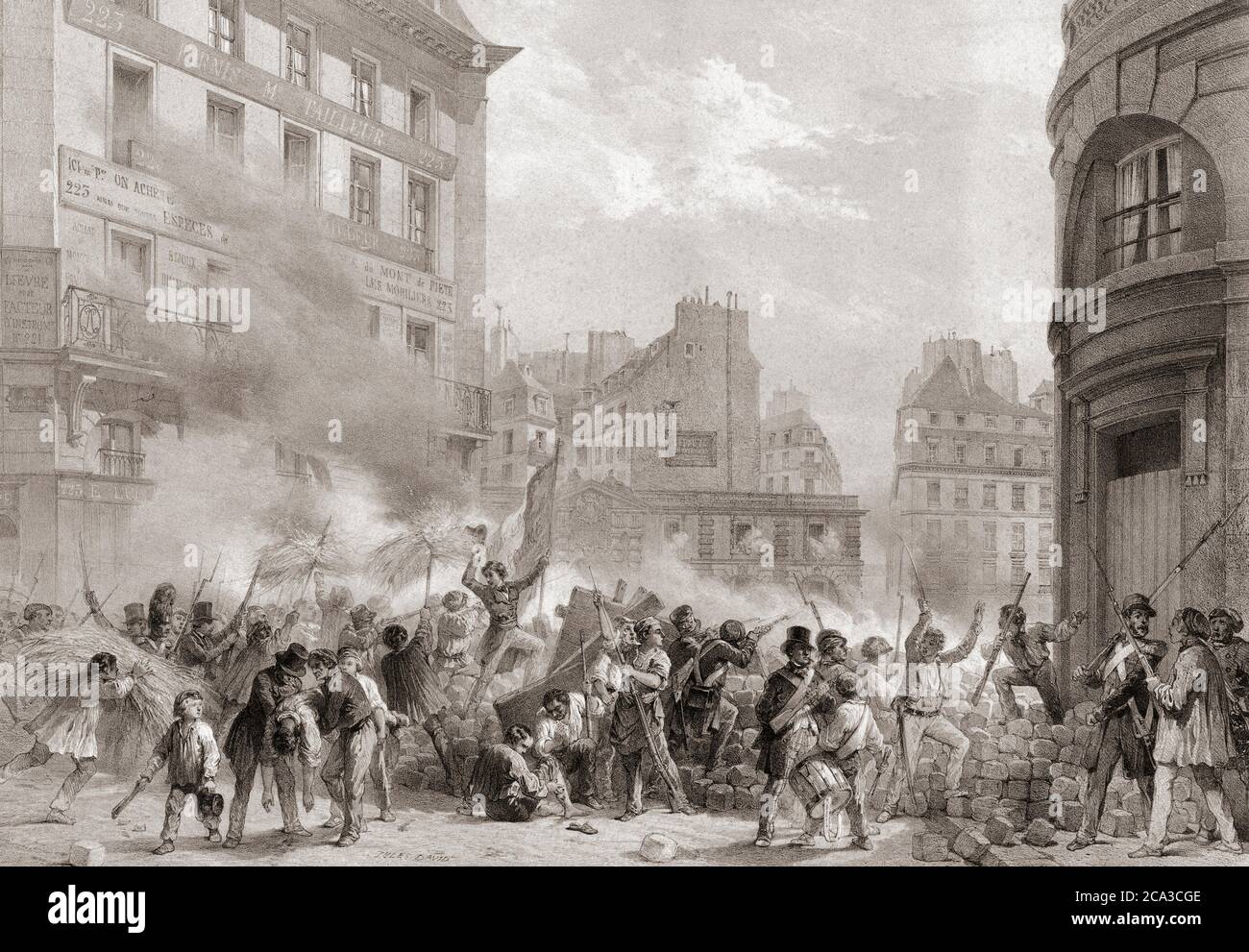 The 1848 Revolution, or February Revolution, France. Revolutionaries