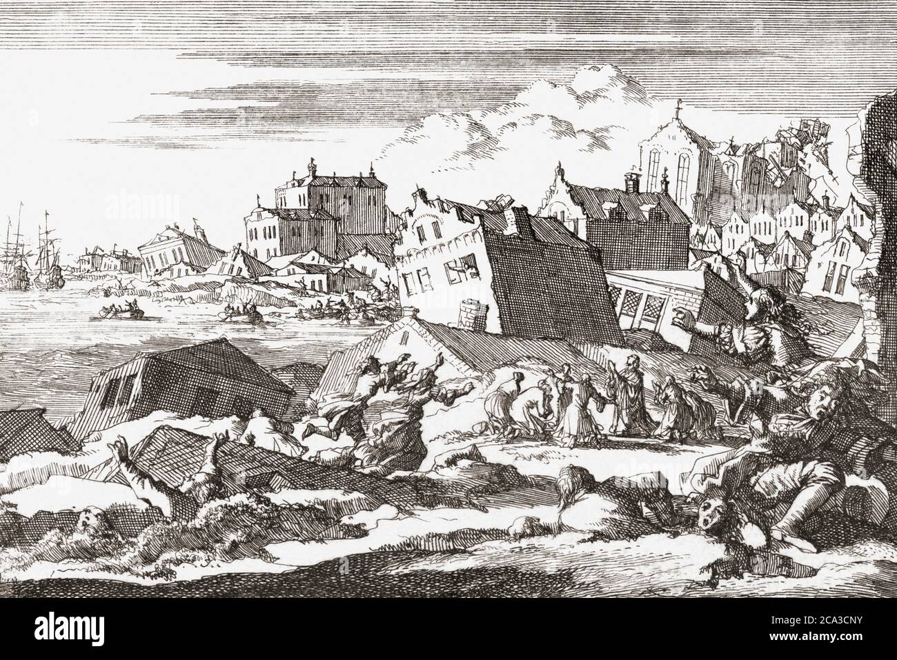 The 1692 Earthquake At Port Royal Jamaica After A Work By Dutch Illustrator Jan Luyken 1649 1712 Stock Photo Alamy