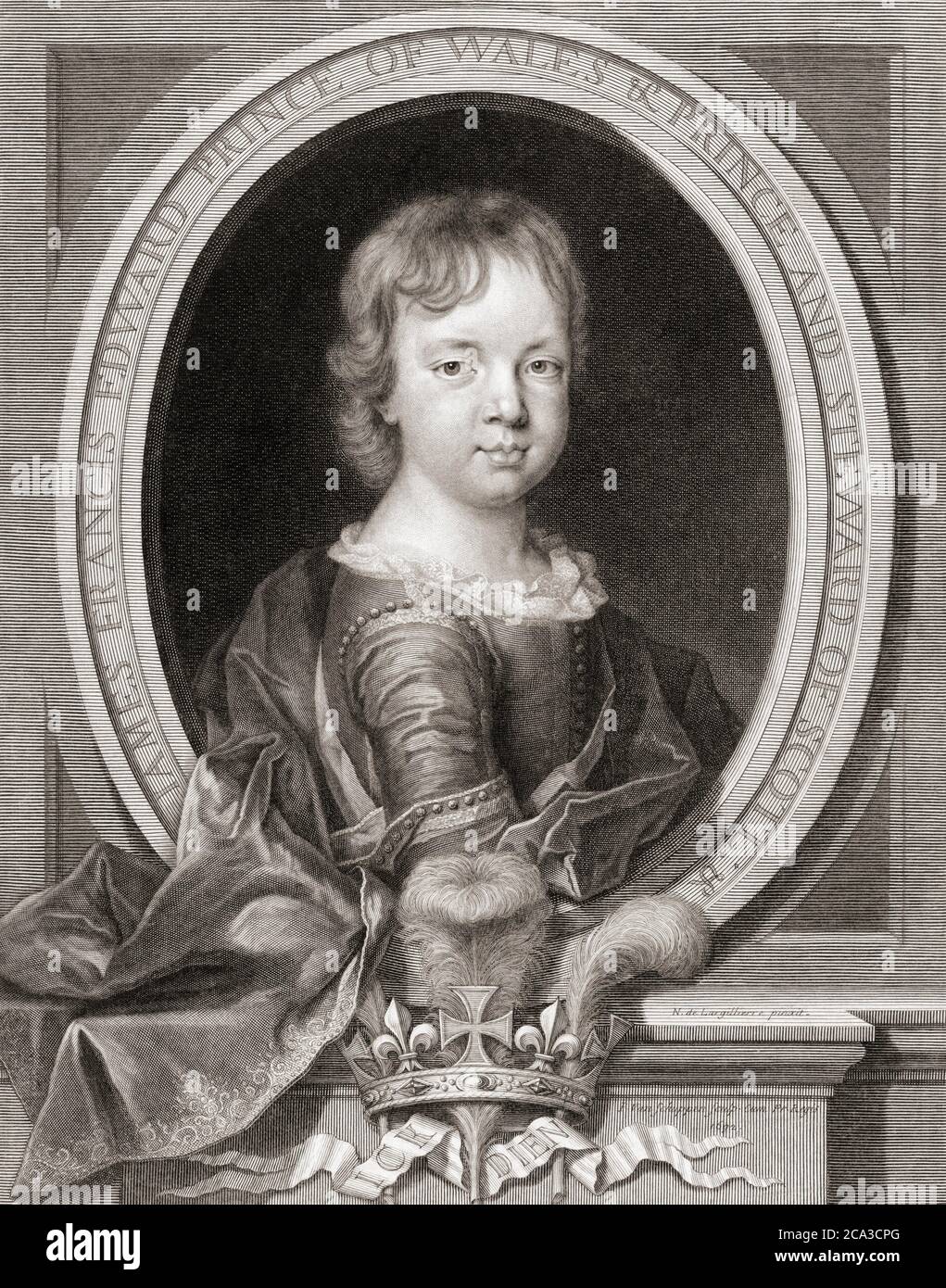 Prince James Francis Edward Stuart, 1688 - 1766. Claimant to the English, Scottish and Irish crowns. Known as the Old Pretender. Seen here as a Stock Photo