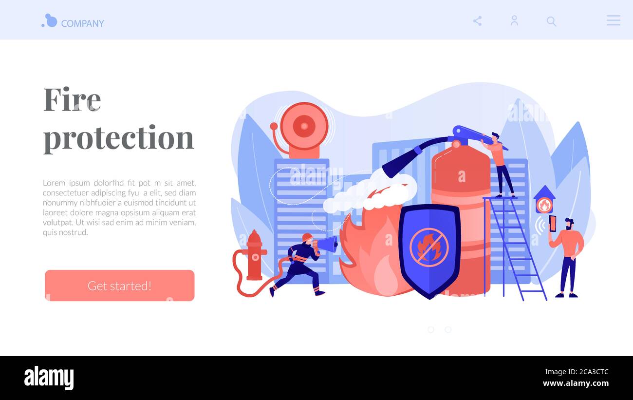 Fire protection concept landing page Stock Vector Image & Art - Alamy